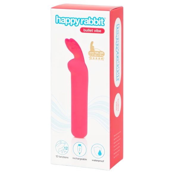 Happyrabbit mini vibrators ar ausīm uzlādējams rozā
