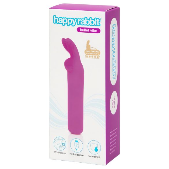 Happyrabbit vibrators bullet tipa ar truša ausīm, uzlādējams, violets