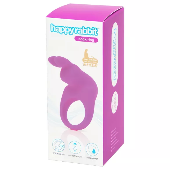 Happyrabbit vibrējošs erekcijas gredzens akumulators lillā