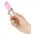 Pillow Talk Lusty - akumulatora, ar mēlīti aprīkots stienīša vibrators (balts-rozā)