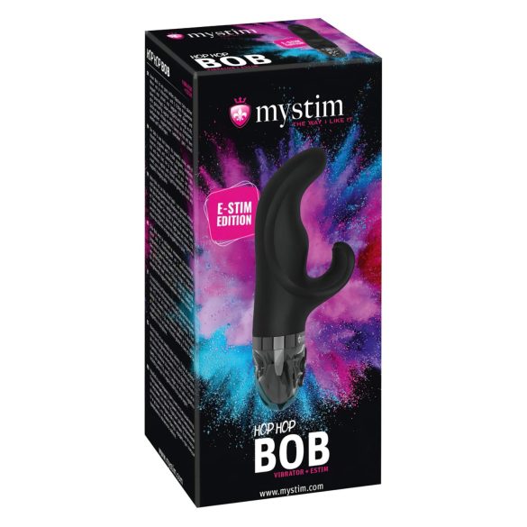 Mystim Hop Hop Bob E-Stim - uzlādējams elektro vibrators (melns)