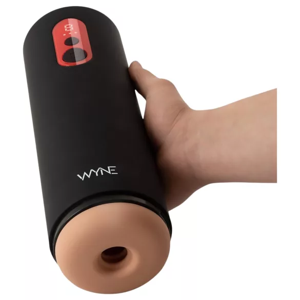 WYNE 08 - elektriskais masturbators ar kustību funkciju melns