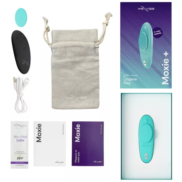 We-Vibe Moxie+ - nēsājams klitora vibrators ar lietotnes un tālvadības pulti (tirkīza)