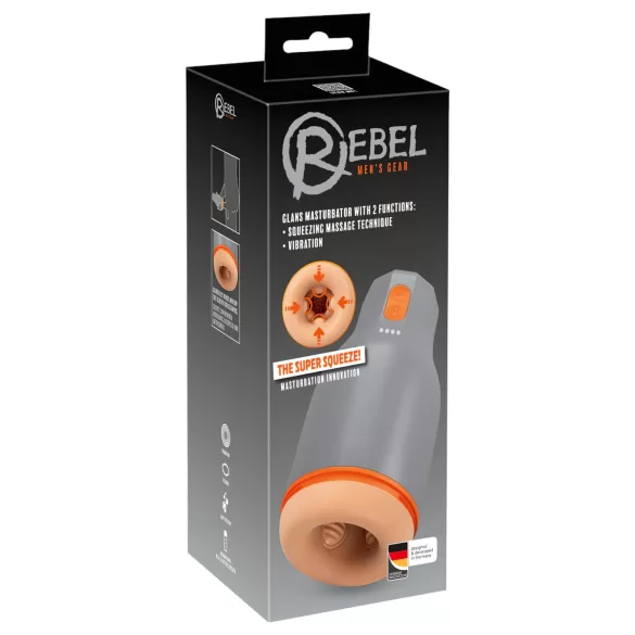 Rebel - ūdensdrošs stingrs masturbators (dabīgs-pelēks)