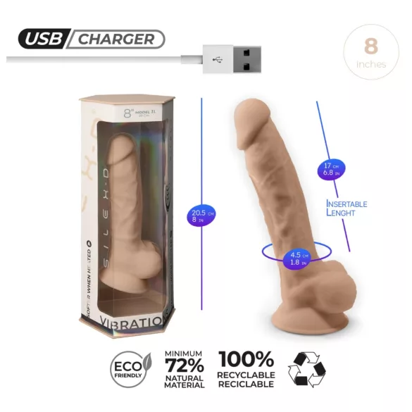 Silexd 8 - vibrators sēkliniekam ar tālvadību dabīgā krāsā