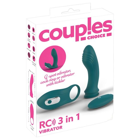 Couples Choice - pāru vibrators 3-in-1 funkcijas tirkīza
