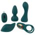 Pāriem izmeklētais - 4in1 maināms tālvadības vibrators (tirkīzs)