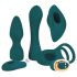Pāriem izmeklētais - 4in1 maināms tālvadības vibrators (tirkīzs)