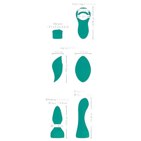 Couples Choice - pāru vibrators ar tālvadību 4in1 funkcija, tirkīza