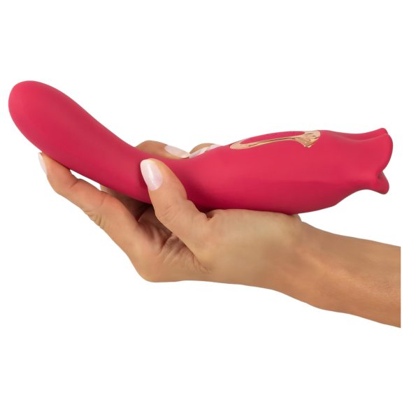 You2Toys - 2-in-1 vibrators ar mēli rozā