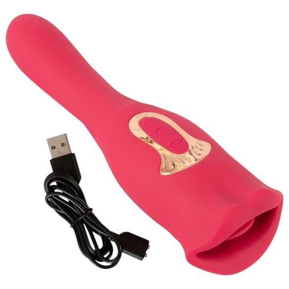 You2Toys - 2-in-1 vibrators ar mēli rozā