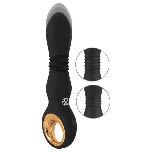 Eternal vibrators ar spēcīgu stūmēju, melns