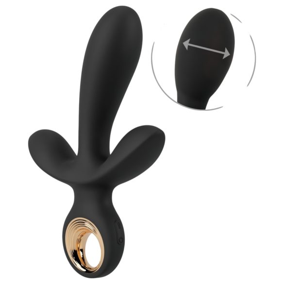 Mūžīgs - uzpūšams trīsceļu vibrators (melns)