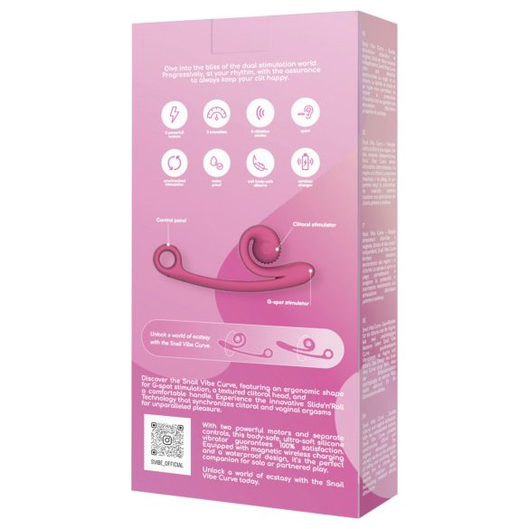 Snail Vibe Curve - 2in1 klitora un vaginālais vibrators rozā