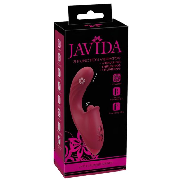 Javida - vibrators ar mēli 3in1 sarkans
