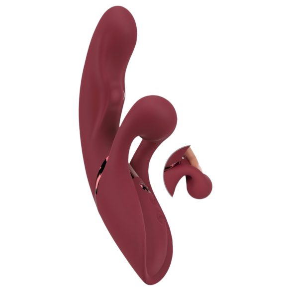 Javida 2-funkciju trušu vibrators - uzlādējams, sarkans klitoru stimulators