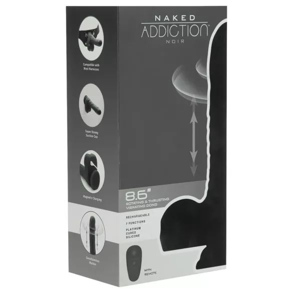 Naked Addiction - vibrators reālistisks rotējošs stumjš melns