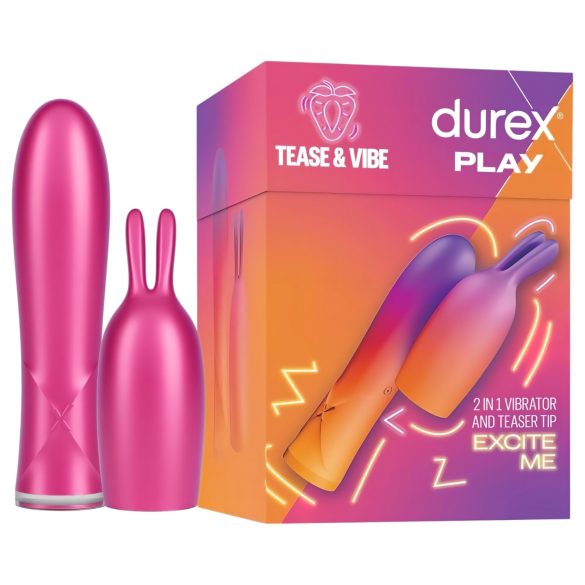 Durex Tease & Vibe - vibrators ar truša ausu klitora stimulatoru rozā