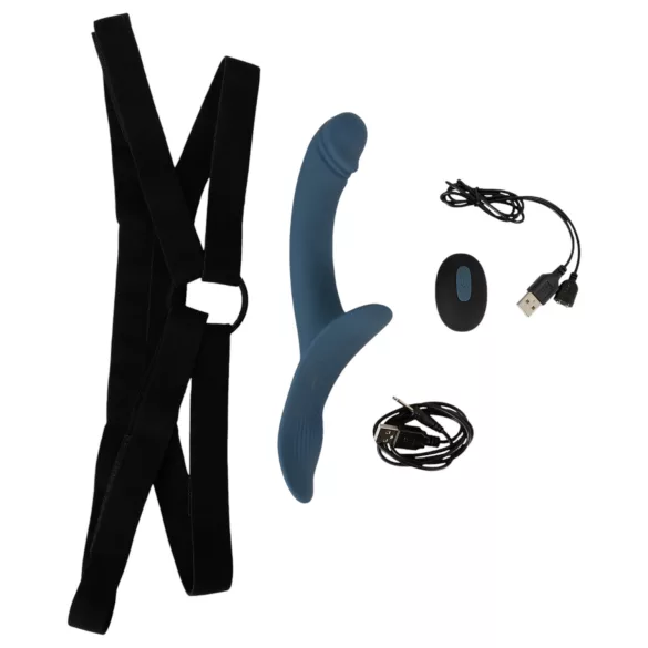 You2Toys - uzvelkams vibrators komplekts melns zils