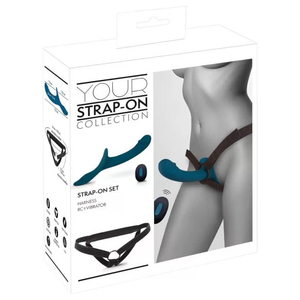 You2Toys - uzvelkams vibrators komplekts melns zils