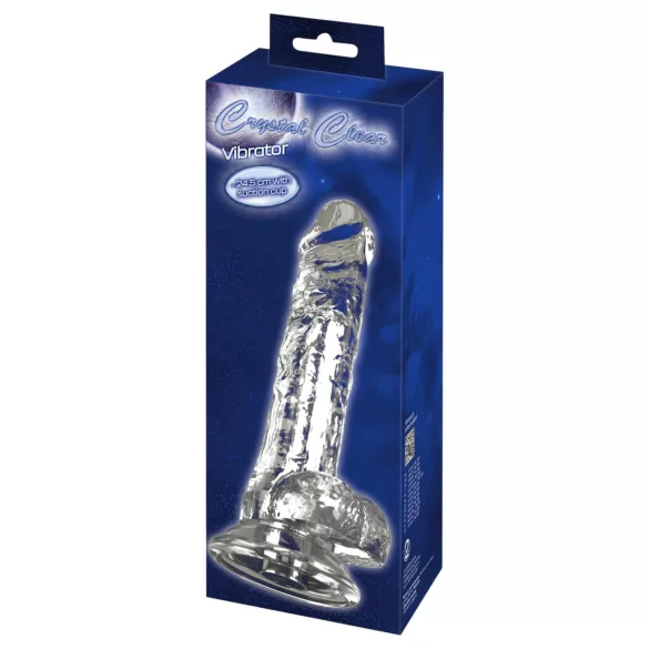 Crystal - vibrators ar piesūcekni (caurspīdīgs)