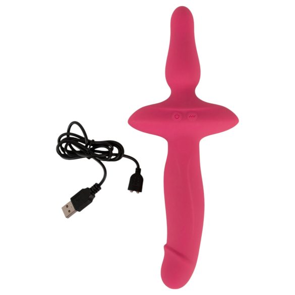 Couples Choice - vibrators un anālais spraudnis 2in1 rozā