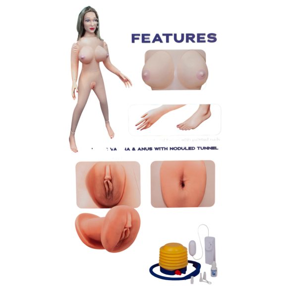 Excellent Power Amanda - dzīvā izmēra vibrējoša gumijas sieviete