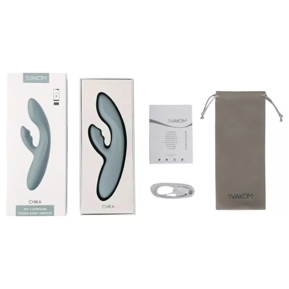 Svakom Chika - lietotnē vadāms vibrators ar klitora rociņu (pelēks)