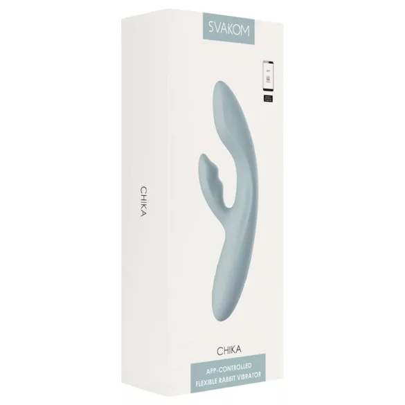 Svakom Chika - lietotnē vadāms vibrators ar klitora rociņu (pelēks)