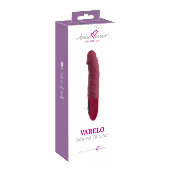 Beau Coeur Varelo - reālistisks, uzlādējams silikona vibrators (sarkans)