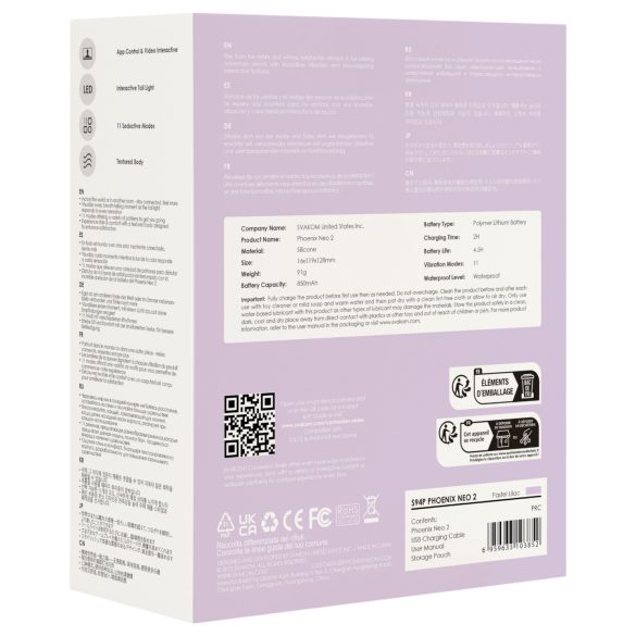 Svakom Phoenix Neo 2 - viedais vibrējošais olas forma violeta