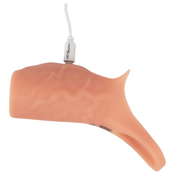 Realistixxx - vibrējošs atvērts dzimumlocekļa uzmava naturāls