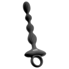   Anos - 2 motoru anālais vibrators ar kustīgām bumbiņām (melns)