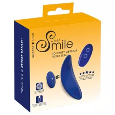   Smile - valkājams, īpaši plāns, ar tālvadības pulti vadāms biksīšu vibrators (zils)
