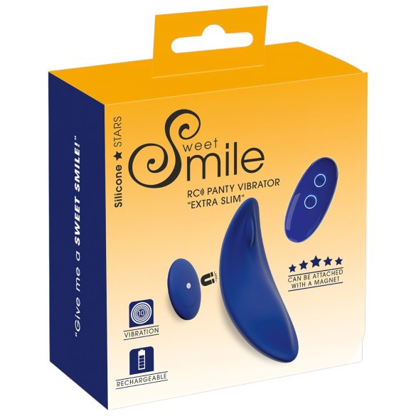 Smaids - īpaši plāns, tālvadības biksīšu vibrators (zils)