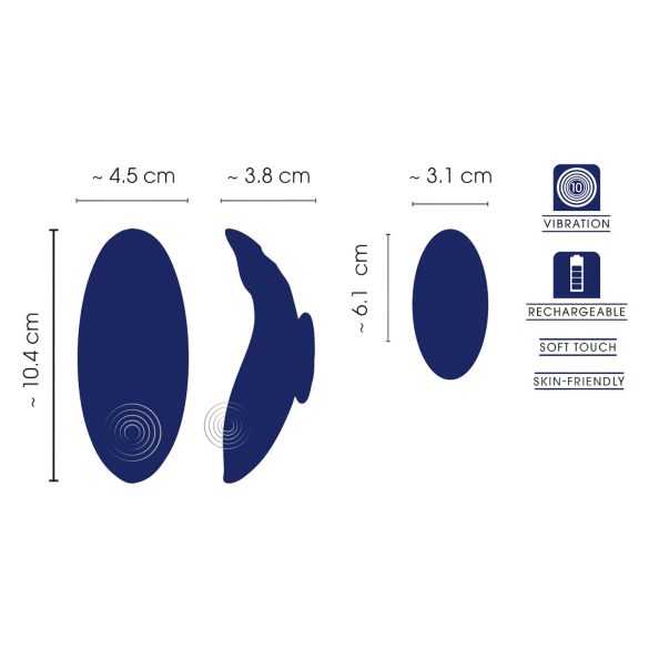Smile - tālvadības vibratoru biksītes sievietēm, īpaši plānas, zila