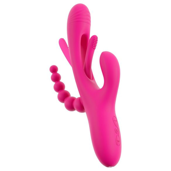 SMILE - trīskāršais rokas, mēles vibrators (rozā)