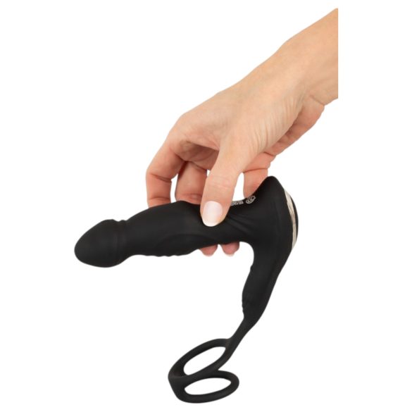 Rebel - prostatas vibrators ar stūmēju funkciju melns