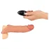 Realistixxx - vibrējošs dzimumlocekļa uzmava ar tālvadību 20 cm naturāls