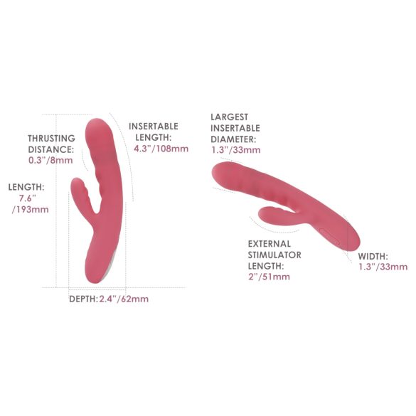 Svakom Avery - uzlādējams vibrators ar klitora stimulāciju, rozā