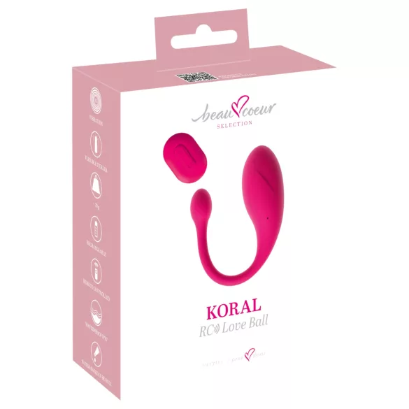 Beau Coeur Koral - vibrējošā ola ar tālvadību rozā