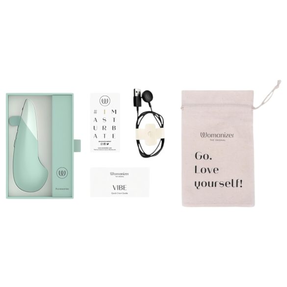 Womanizer klitora vibrators ar vibrāciju, zaļš