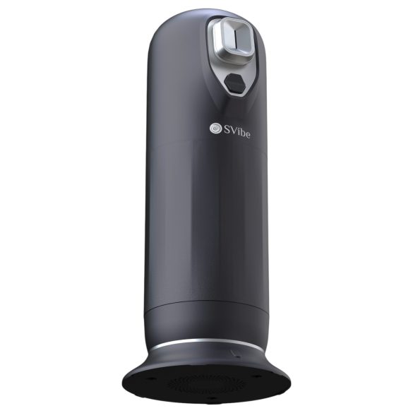 Snail Vibe Jet - vīriešu masturbators ar sildošu funkciju, melns