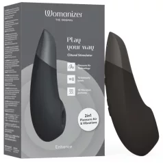   Womanizer Enhance 2-in-1 gaisa viļņu klitora sūcējs + vibrators (melns)
