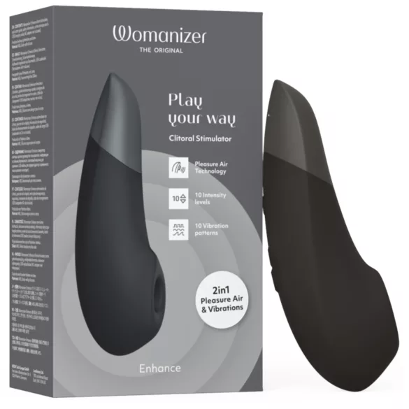 Womanizer Enhance 2in1 gaisa viļņu klitora stimulators un vibrators (melns)