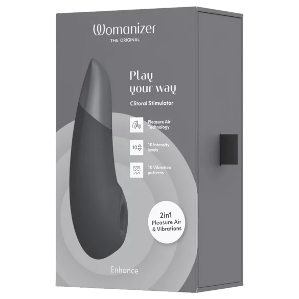 Womanizer Enhance 2in1 gaisa viļņu klitora stimulators un vibrators (melns)