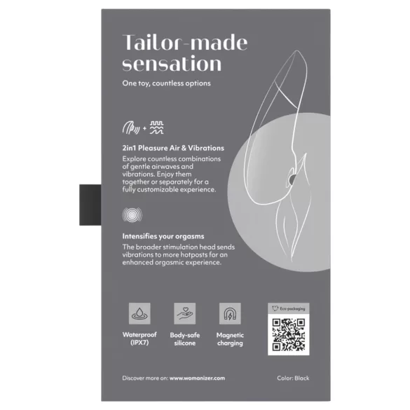 Womanizer Enhance 2in1 gaisa viļņu klitora stimulators un vibrators (melns)