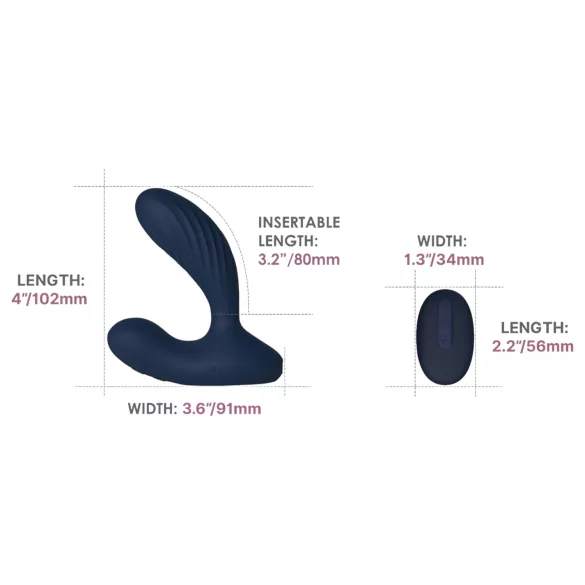 Svakom Vick Neo 2 - anālais vibrators ar aplikāciju vadību zils