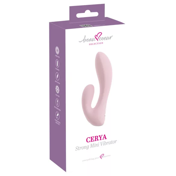 Beau Coeur Cerya - mini klitora vibrators ar rokturi gaiši rozā