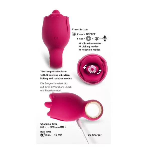 You2Toys Oral Fun - mēles klitora stimulators vibrators (rozā)
